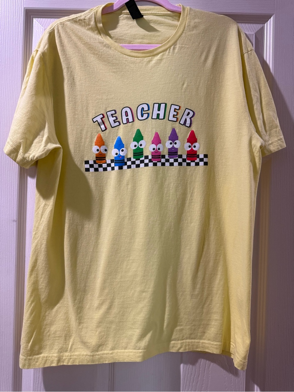 Gildan Softstyle Teacher Tee in Yellow Large Like New